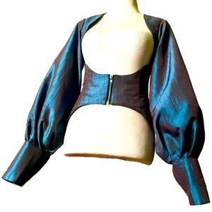 One of a kind taffeta corset belt and shrug